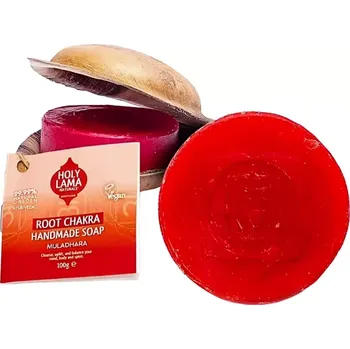 Mýdlo Holy Lama Ajurvédské mýdlo 1.Čakra v palmovém listu Cedr & Pačuli 100 g