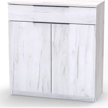 Komoda NÁBYTEK MIKULÍK s.r.o. VARIO 1 - komoda, 80x86.5cm Dekor: olše, Úchytka: Černá Šířka: 80cm, Dekor: dub bělený