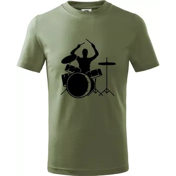 Bicí bubeník - Tričko dětské bavlněné - 158 cm/12 let ( Khaki )
