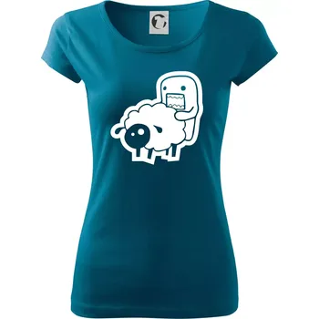 Sticker ovce - Dámské triko Pure - S ( Petrolejová )