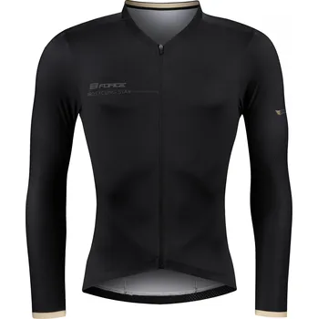 cyklistický dres Dres FORCE GOLD dlouhý rukáv, černý (Barva černá, velikost M)