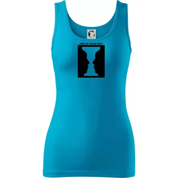 Dámské tričko What do you see first? Pohár - Obličeje - Dámské tílko - XS ( Světlý tyrkys )