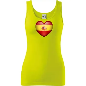 Dámské tričko Srdce Španělsko - Dámské tílko - M ( Limetková )