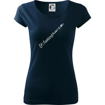 Dámské tričko Klarinet nápis - Dámské triko Pure - XS ( Námořní modrá (velmi tmavá - téměř černá) )