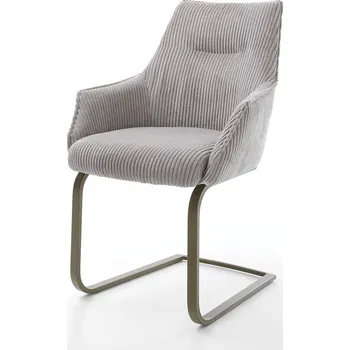 Jídelní židle DELIFE Jídelní židle Alja-Flex s područkami manšestr stříbrně šedá jídelní židle plochý titanová povrchová úprava taštičkové pružiny