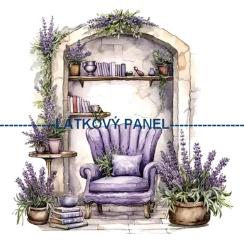 Látkový panel - Levandule - LE-31 Velikost: 15x15cm, Materiál: Kočárkovina