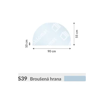 Zrcadlo S39 sklo pod kamna 6mm 90 x 55 cm