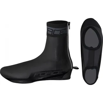 Cyklistické návleky Návleky treter FORCE RAINY ROAD, černé (Barva černá, velikost XXL)