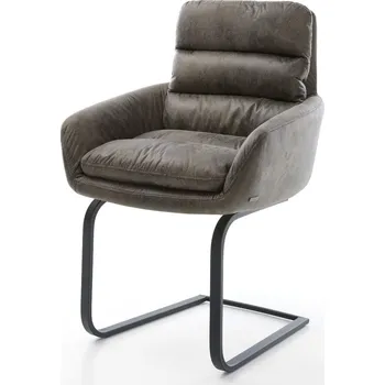 Jídelní židle DELIFE Jídelní židle Abelia-Flex s područkami mikrovlákno šedá antik jídelní židle plochá černá