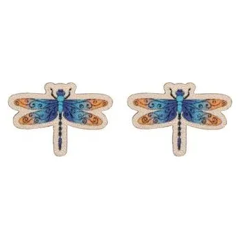 Náušnice Dřevěné náušnice Modrá vážka s možností výměny či vrácení do 30 dnů zdarma. - EW74