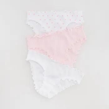 Dětská móda Reserved - Sada 3&nbsp;bavlněných kalhotek - bílá - 110FQ-00X - 110FQ-00X-U15