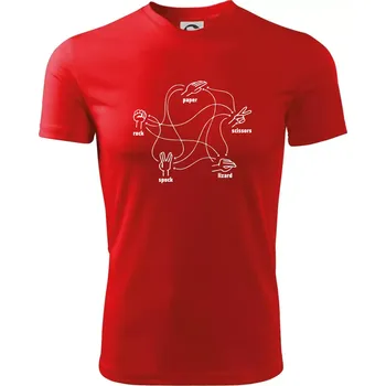 Kámen nůžky papír Spock - Pánské triko Fantasy sportovní (dresovina) - M ( Červená )