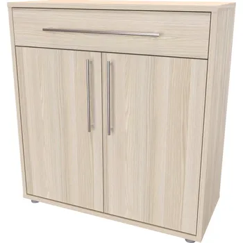 Komoda NÁBYTEK MIKULÍK s.r.o. ELITE S - komoda, 80x86x36/43cm Hloubka: 43cm, Dekor: modřín latté Šířka: 80cm, Dekor: akácie světlá