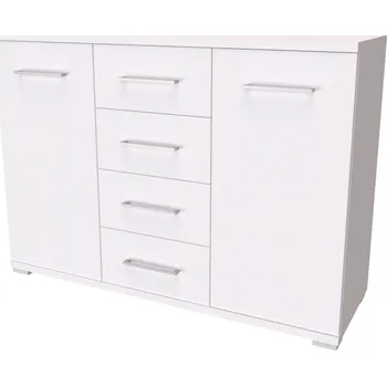 Komoda NÁBYTEK MIKULÍK s.r.o. AIDA M - komoda se zásuvkami a dvířky, 120x86cm Dekor: olše Šířka: 120cm, Dekor: bílá struktura