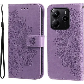 Pouzdro na mobilní telefon Floral knížkové pouzdro na Xiaomi Redmi Note 14 - fialové