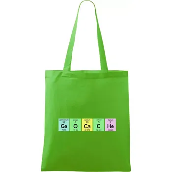 Nákupní taška Geocache - periodická tabulka - Taška bavlněná - 42 x 38 cm ( Apple Green )