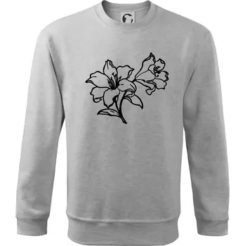 Lilie černobílá - Mikina Essential dětská - 158 cm/12 let ( Světlešedý Melír )