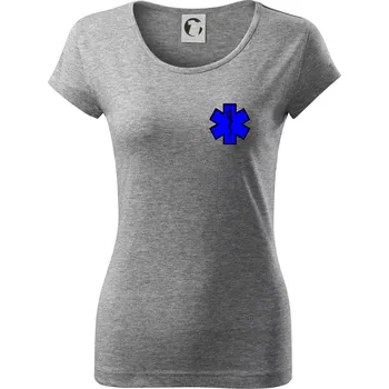 Dámské tričko Hvězda samostatná - záchranář / rescue - Dámské triko Pure - S ( Tmavě šedý melír )