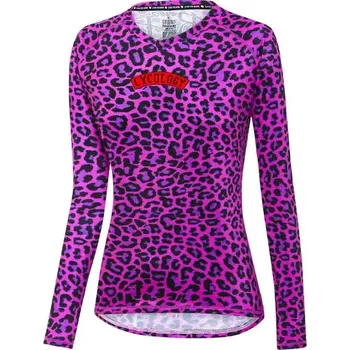 cyklistický dres MTB dres CYCOLOGY Badass Kitty, dámský, dlouhý rukáv (Motiv Badass Kitty, velikost XL)
