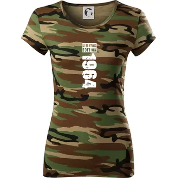 Dámské tričko Limited edition 1964 pruh - Dámské maskáčové triko - XL ( Hnědý maskáč )