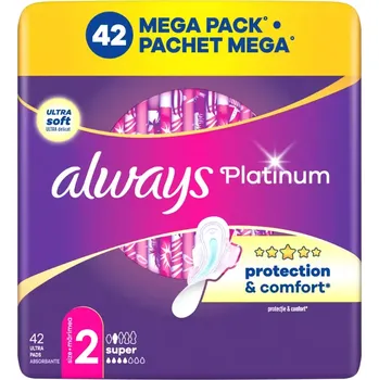 Menstruační vložka Always Hygienické vložky Platinum Super s křidélky vel. 2 42 ks 42 ks