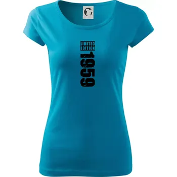 Dámské tričko Limited edition 1959 pruh - Dámské triko Pure - S ( Světlý tyrkys )