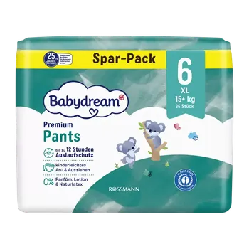 Plenkové kalhoty Babydream Plenkové kalhotky Premium XXL 15+ kg vel. 6 36 ks