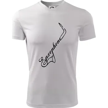 Pánské oblečení Saxophone nápis - Pánské triko Fantasy sportovní (dresovina) - 2XL ( Bílá )