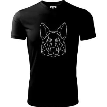 Pánské oblečení Německý ovčák - Geometrie - Pánské triko Fantasy sportovní (dresovina) - 2XL ( Černá )