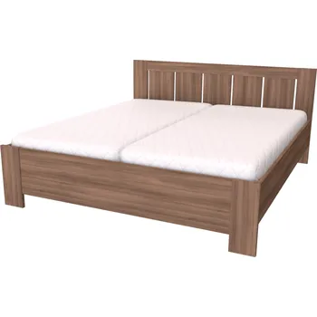 Postel NÁBYTEK MIKULÍK s.r.o. LILI - manželská postel 160x200cm / 180x200cm Dekor: olše, Šířka pro matraci: 160cm, Varianta: Síla bočnice 18mm Dekor: akácie skořice