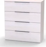 NÁBYTEK MIKULÍK s.r.o. Praktická komoda VARIO 4, 80x86.5cm, olše s černou úchytkou Šířka: 80, Výška: 86.5, Dekor: modřín latté