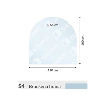 Zrcadlo S4 sklo pod kamna 8mm 110 x 100 cm