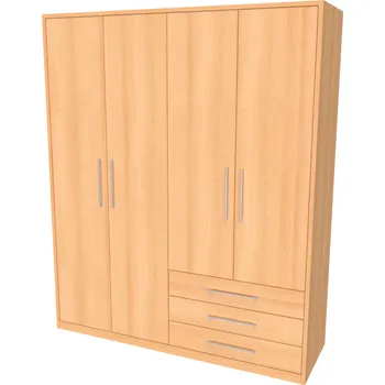 Šatní skříň NÁBYTEK MIKULÍK s.r.o. AIDA 1+2 - kombinace skříní s rámem 185cm, 185x59x223cm Dekor: olše Šířka: 185cm, Dekor: buk