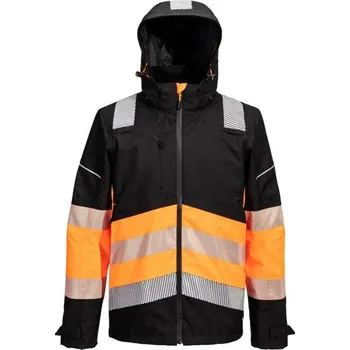 PortWest | PW3 Extreme Rain bunda s vysokou viditelností třídy 1 - Orange/Black / S / S / oranžová