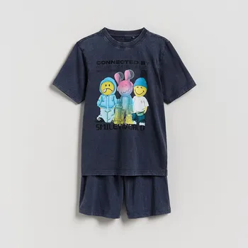 Reserved - Bavlněná pyžamová souprava SmileyWorld® - hyacintová - 557FM-54X - 557FM-54X-U12