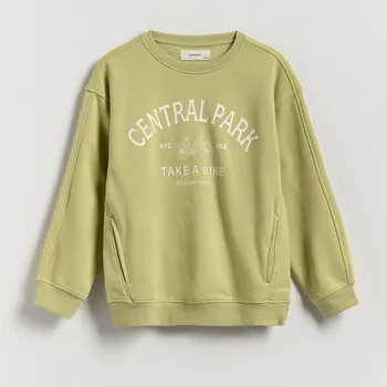 Chlapecká mikina Reserved - Mikina oversized - světle olivová - 432CJ-81X - 432CJ-81X-122