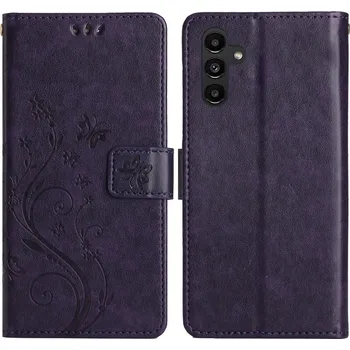 Pouzdro na mobilní telefon Flowers knížkové pouzdro na Samsung Galaxy S25 - tmavěfialové