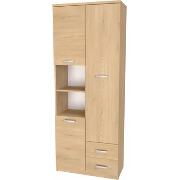 Šatní skříň NÁBYTEK MIKULÍK s.r.o. JONY 10 - šatní skříň s policí a zásuvkami, 80x40.5x205cm Dekor: olše Šířka: 80, Výška: 205, Dekor: dub sametový