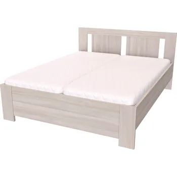 Postel NÁBYTEK MIKULÍK s.r.o. MELISA - manželská postel 160x200cm / 180x200cm Dekor: olše, Šířka pro matraci: 160cm, Varianta: Síla bočnice 18mm Dekor: jasan šedý