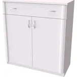 NÁBYTEK MIKULÍK s.r.o. Bílá komoda SIGMA 1, 80x86cm, odolné lamino, 2 zásuvky Dekor: bílá struktura