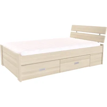Postel NÁBYTEK MIKULÍK s.r.o. AMÉLIE - postel s úložným prostorem 140x200cm / 120x200cm Dekor: olše, Šířka pro matraci: 140cm, Úchytka: STANDARD Dekor: akácie světlá