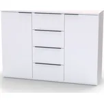 NÁBYTEK MIKULÍK s.r.o. Praktická komoda VARIO 3, 120x86,5cm, olše, černé úchytky, moderní design Šířka: 120, Výška: 86.5, Dekor: bílá struktura