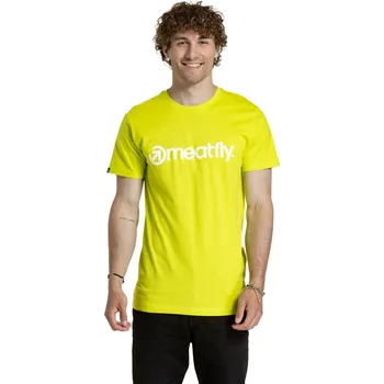 Meatfly pánské tričko MF Logo Safety Yellow | Žlutá | Velikost XL | 100% bavlna