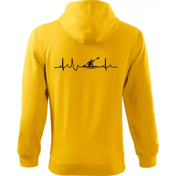 Pánská mikina EKG pádlování - Mikina s kapucí na zip trendy zipper - 2XL ( Žlutá )