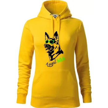 Dámská mikina Německý ovčák - loyal bitch - Mikina dámská Cape s kapucí - XS ( Žlutá )