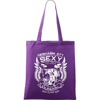 Nesnáším být sexy - bubeník - Taška bavlněná - 42 x 38 cm ( Fialová )