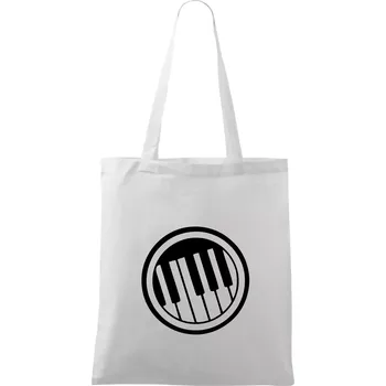 Piano kruh - Taška bavlněná - 42 x 38 cm ( Bílá )