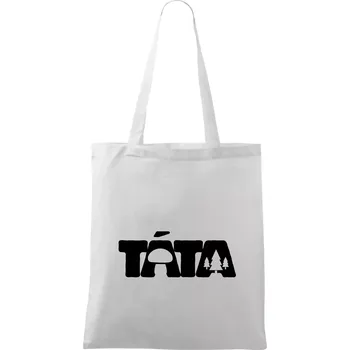 Nákupní taška Táta nápis - houbař - Taška bavlněná - 42 x 38 cm ( Bílá )