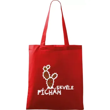 Nákupní taška Píchám skvěle - Taška bavlněná - 42 x 38 cm ( Červená )