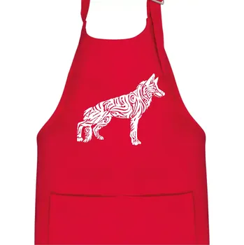 Kuchyňská zástěra Německý ovčák - tattoo - Dětská zástěra na vaření - Univerzální velikost ( Červená )